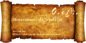 Obernauer Árpád névjegykártya