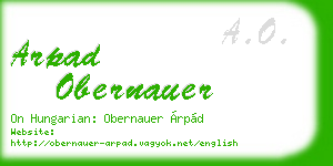 arpad obernauer business card